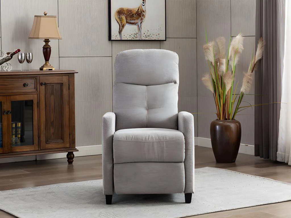 Fauteuil Relax En Tissu FEREOLE - Gris Clair 4 Fauteuil Relax En Tissu FEREOLE - Gris Clair – Image 2