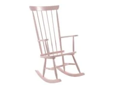 JESSIE - Chaise à Bascule En Bois Massif Laqué Rose