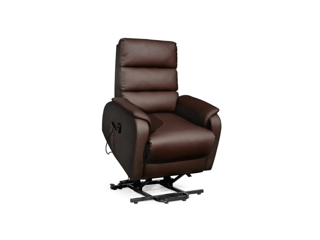Fauteuil Relax Releveur Simili Cuir Marron - VERSO 3 Fauteuil Relax Releveur Simili Cuir Marron - VERSO