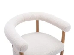 Fauteuil En Tissu Bouclette Crème JASMINA -Meubles Soldes Boutique fauteuil 11200705