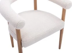 Fauteuil En Tissu Bouclette Crème JASMINA -Meubles Soldes Boutique fauteuil 11200707
