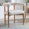 Fauteuil En Tissu Bouclette Crème JASMINA -Meubles Soldes Boutique fauteuil 11258299