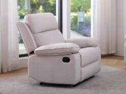 Fauteuil Relax En Tissu Beige LANA 19 Fauteuil Relax En Tissu Beige LANA -Meubles Soldes Boutique fauteuil 11344947