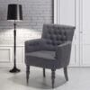 Fauteuil Tapissé En Tissu Gris Foncé ALESUND -Meubles Soldes Boutique fauteuil 11710261