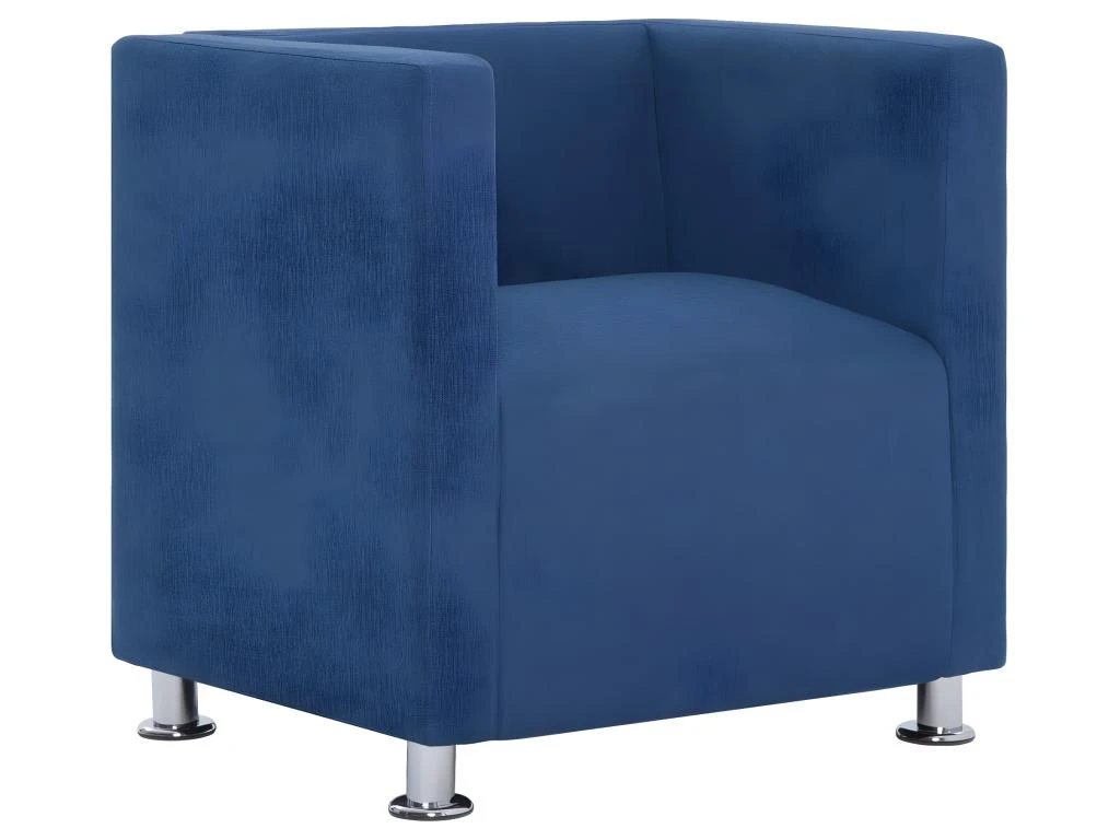 Fauteuil Chaise Siège Lounge Design Club Sofa Salon Cube Bleu Polyester 1102269 3 Fauteuil Chaise Siège Lounge Design Club Sofa Salon Cube Bleu Polyester 1102269