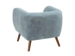 MARVEL - Fauteuil Club Tissu Bleu Clair Pieds Bois -Meubles Soldes Boutique fauteuil 12402151