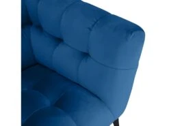 Fauteuil Velours Bleu Capitonné Avec Piètement Métal Noir - BRIO 10 Fauteuil Velours Bleu Capitonné Avec Piètement Métal Noir - BRIO -Meubles Soldes Boutique fauteuil 12405911