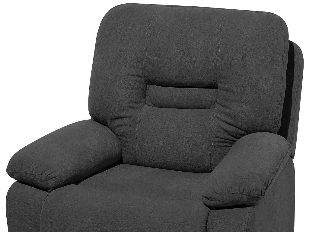 Fauteuil Inclinable En Tissu Gris BERGEN 11 Fauteuil Inclinable En Tissu Gris BERGEN â Image 9