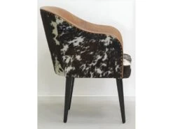 Fauteuil En Cuir Camel Et Peau De Vache -Meubles Soldes Boutique fauteuil 12898079