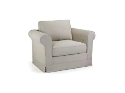 ROY Fauteuil Tissu Beige - L 92 X P 84 X H 81 Cm