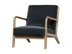 MARK - Fauteuil Scandinave Velours Anthracite