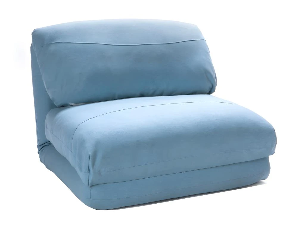 Nalo - Chauffeuse Convertible 1 Place En Tissu - Couleur - Bleu Pastel 3 Nalo - Chauffeuse Convertible 1 Place En Tissu - Couleur - Bleu Pastel