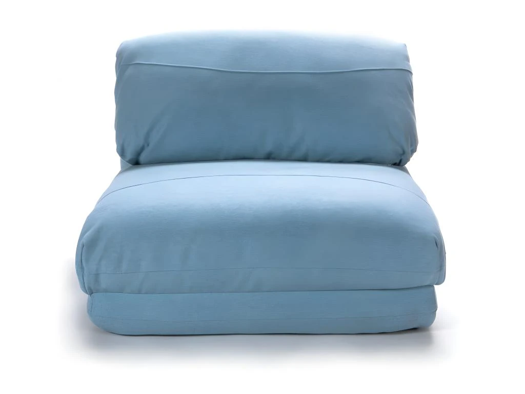 Nalo - Chauffeuse Convertible 1 Place En Tissu - Couleur - Bleu Pastel 5 Nalo - Chauffeuse Convertible 1 Place En Tissu - Couleur - Bleu Pastel – Image 3