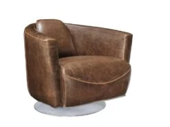 Fauteuil Club 100% Cuir Vieilli FLORENTIN -Meubles Soldes Boutique fauteuil 134471