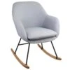 Fauteuil à Bascule Rocking-chair En Tissu Gris -Meubles Soldes Boutique fauteuil 13466461