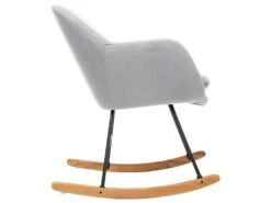 Fauteuil à Bascule Rocking-chair En Tissu Gris 9 Fauteuil à Bascule Rocking-chair En Tissu Gris -Meubles Soldes Boutique fauteuil 13466465