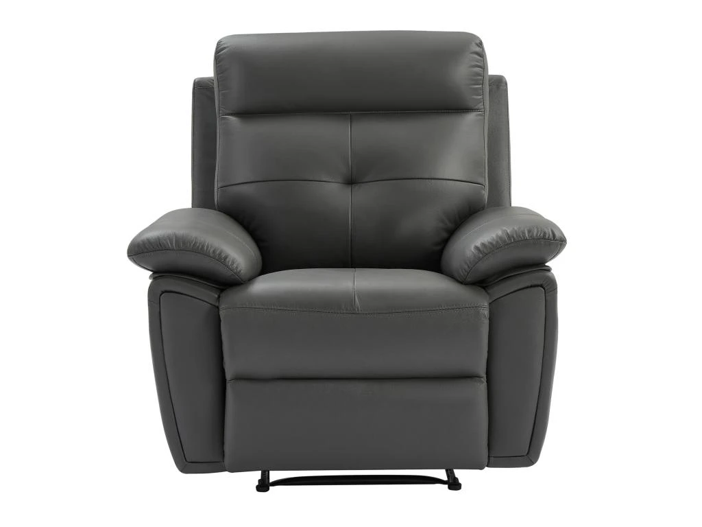 Fauteuil Relax En Cuir Gris VINETA 5 Fauteuil Relax En Cuir Gris VINETA – Image 3
