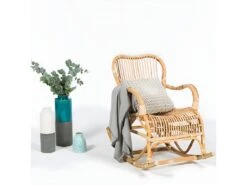 Rocking Chair En Rotin Naturel Moka -Meubles Soldes Boutique fauteuil 13933797