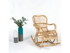 Rocking Chair En Rotin Naturel Moka -Meubles Soldes Boutique fauteuil 13933799