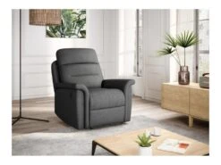 Fauteuil De Relaxation 1 Place En Tissu Gris LÉON - Gris Anthracite -Meubles Soldes Boutique fauteuil 14639589