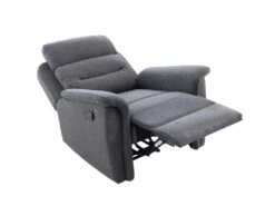 Fauteuil De Relaxation 1 Place En Tissu Gris LÉON - Gris Anthracite -Meubles Soldes Boutique fauteuil 14639591
