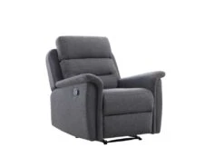 Fauteuil De Relaxation 1 Place En Tissu Gris LÉON - Gris Anthracite -Meubles Soldes Boutique fauteuil 14639599