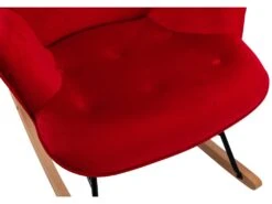 Fauteuil à Bascule Rocking Chair Bouton Décoratif En Tissu Velours Rouge Confortable Et Design FAB10075 -Meubles Soldes Boutique fauteuil 15779685