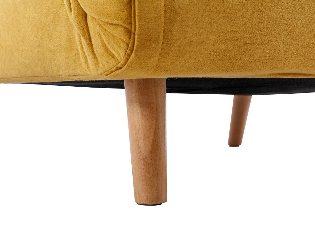 Fauteuil Convertible En Tissu Jaune Moutarde URIBIA 9 Fauteuil Convertible En Tissu Jaune Moutarde URIBIA – Image 7