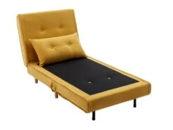 Fauteuil Convertible En Tissu Jaune Moutarde URIBIA 16 Fauteuil Convertible En Tissu Jaune Moutarde URIBIA -Meubles Soldes Boutique fauteuil 15882233