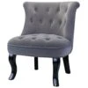 Petit Fauteuil Crapaud Rembourrée Avec Pieds Noirs Pour Salle à Manger, Salon, Entrée & Chambre-Gris -Meubles Soldes Boutique fauteuil 15909661