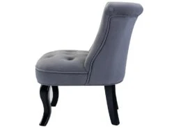 Petit Fauteuil Crapaud Rembourrée Avec Pieds Noirs Pour Salle à Manger, Salon, Entrée & Chambre-Gris -Meubles Soldes Boutique fauteuil 15909665