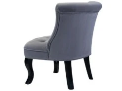 Petit Fauteuil Crapaud Rembourrée Avec Pieds Noirs Pour Salle à Manger, Salon, Entrée & Chambre-Gris -Meubles Soldes Boutique fauteuil 15909667