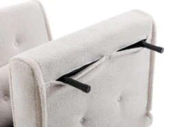 Fauteuil Convertible En Tissu Bouclette Ivoire URIBIA -Meubles Soldes Boutique fauteuil 15920471