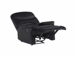 Fauteuil De Relaxation En Velours Noir ESLOV -Meubles Soldes Boutique fauteuil 16166005