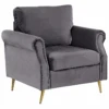 Fauteuil En Velours Gris VIETAS