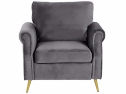 Fauteuil En Velours Gris VIETAS 14 Fauteuil En Velours Gris VIETAS -Meubles Soldes Boutique fauteuil 16215643