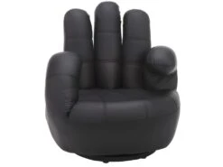 Fauteuil Main Pivotant CATCHY En Simili - Noir -Meubles Soldes Boutique fauteuil 166693