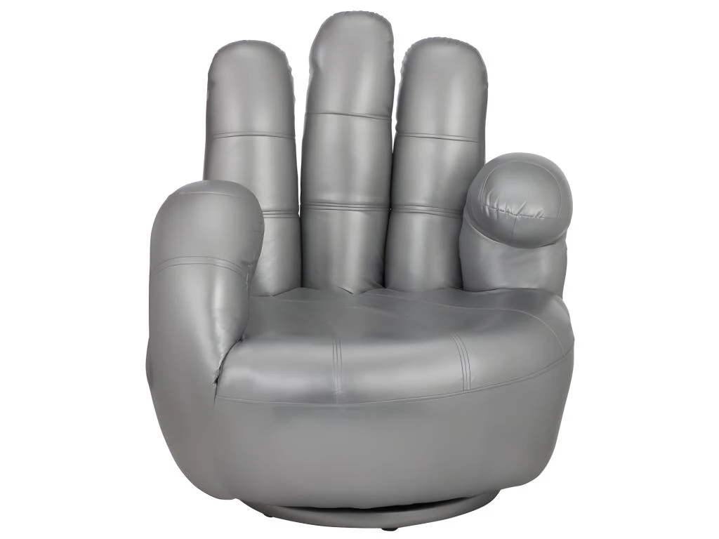 Fauteuil Main Pivotant CATCHY En Simili - Bleu 7 Fauteuil Main Pivotant CATCHY En Simili - Bleu – Image 5