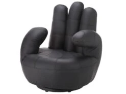Fauteuil Main Pivotant CATCHY En Simili - Noir