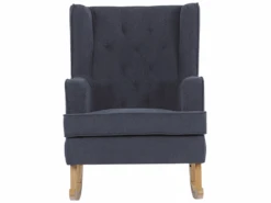 Fauteuil à Bascule En Tissu Gris TRONDHEIM II -Meubles Soldes Boutique fauteuil 16682163