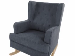 Fauteuil à Bascule En Tissu Gris TRONDHEIM II -Meubles Soldes Boutique fauteuil 16682167