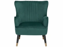 Fauteuil En Velours Vert Foncé VARBERG -Meubles Soldes Boutique fauteuil 16684941