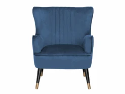 Fauteuil En Velours Bleu VARBERG -Meubles Soldes Boutique fauteuil 16686017