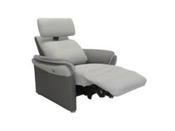 Fauteuil Relax Electrique Tissu Gris - AUSTRALIO -Meubles Soldes Boutique fauteuil 17789143