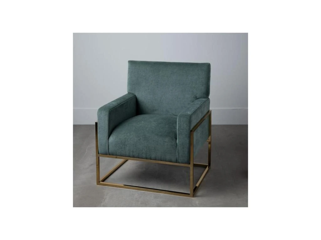 Fauteuil Métal Doré/Tissu Vert D'eau - NOFOA 6 Fauteuil Métal Doré/Tissu Vert D'eau - NOFOA – Image 4