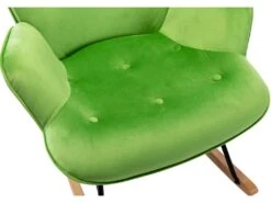 Fauteuil à Bascule Rocking Chair Bouton Décoratif En Tissu Velours Vert Confortable Et Design FAB10076 9 Fauteuil à Bascule Rocking Chair Bouton Décoratif En Tissu Velours Vert Confortable Et Design FAB10076 -Meubles Soldes Boutique fauteuil 17958599