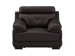 Fauteuil En Cuir De Buffle MANUELLA - Marron -Meubles Soldes Boutique fauteuil 18364211