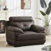 Fauteuil En Cuir De Buffle MANUELLA - Marron