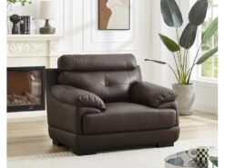 Fauteuil En Cuir De Buffle MANUELLA - Marron