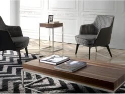 Fauteuil En Tissu Pied-de-poule 5011 ANGEL CERDA -Meubles Soldes Boutique fauteuil 18429959